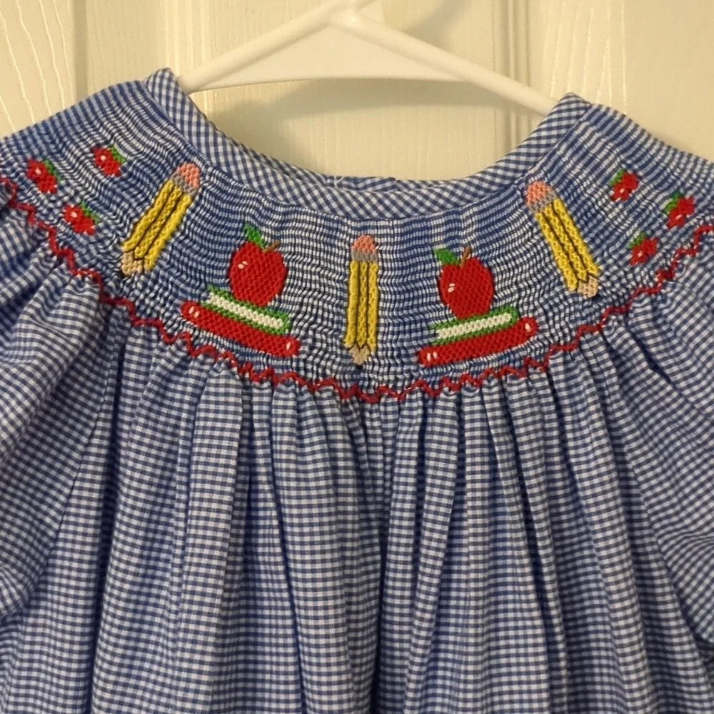 Silly Goose Back to School Smocked Dress - Picture 2 of 7